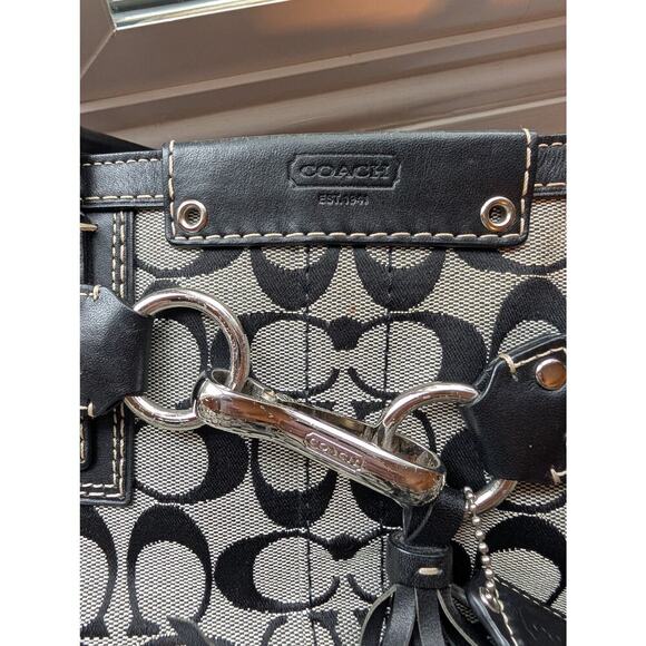 Coach Hampton Gray Canvas Tote Bag Authentic - Picture 4 of 10